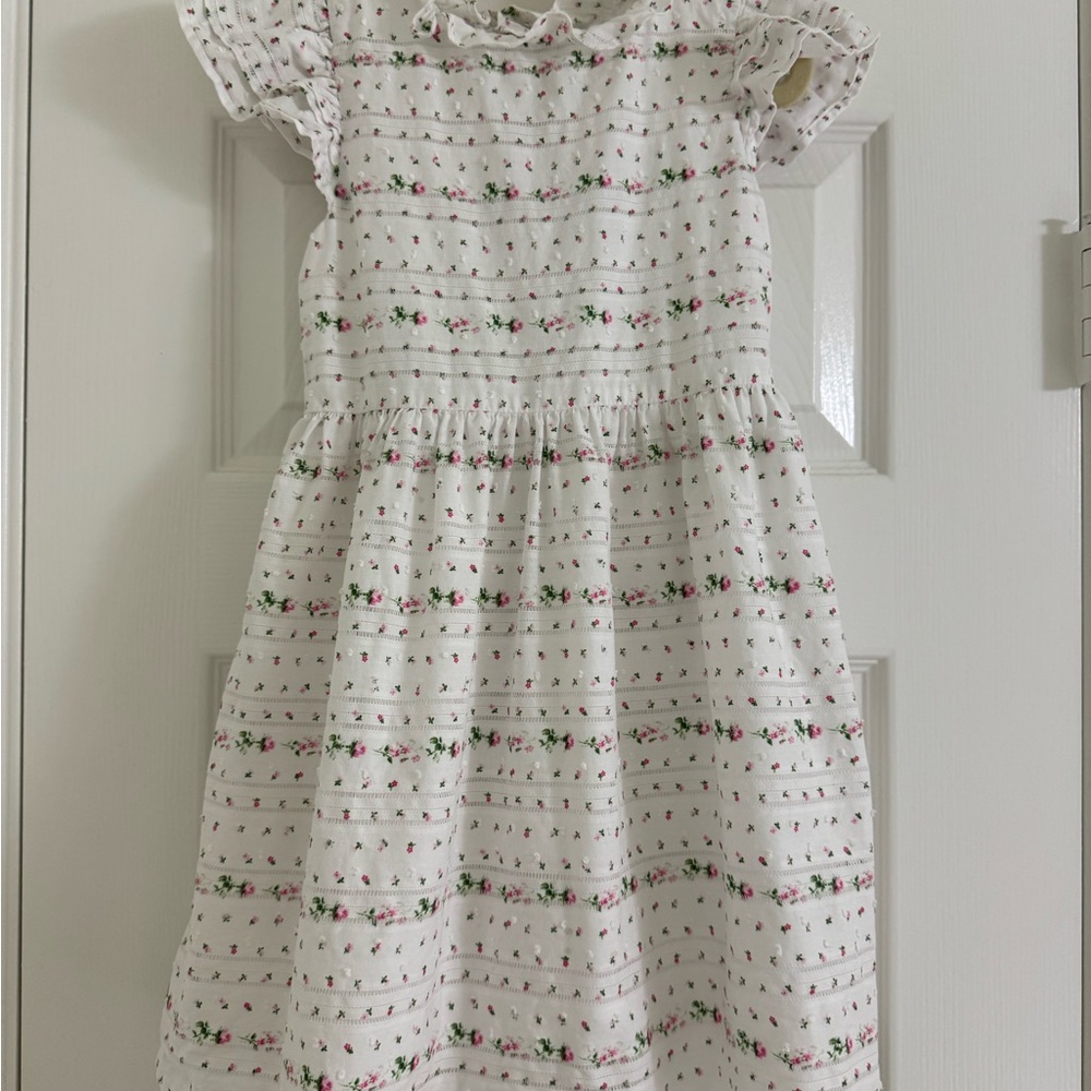 Janie & Jack Swiss Dot Floral White Dress